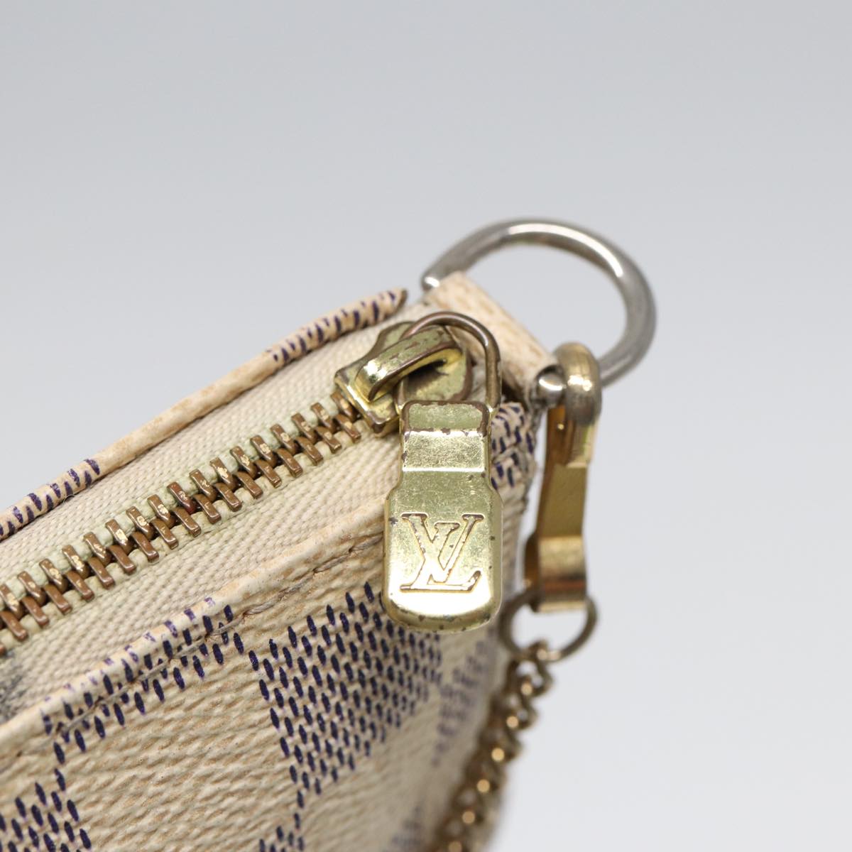 LOUIS VUITTON Damier Azur Mini Pochette Accessoires Pouch N63005 LV Auth 86460
