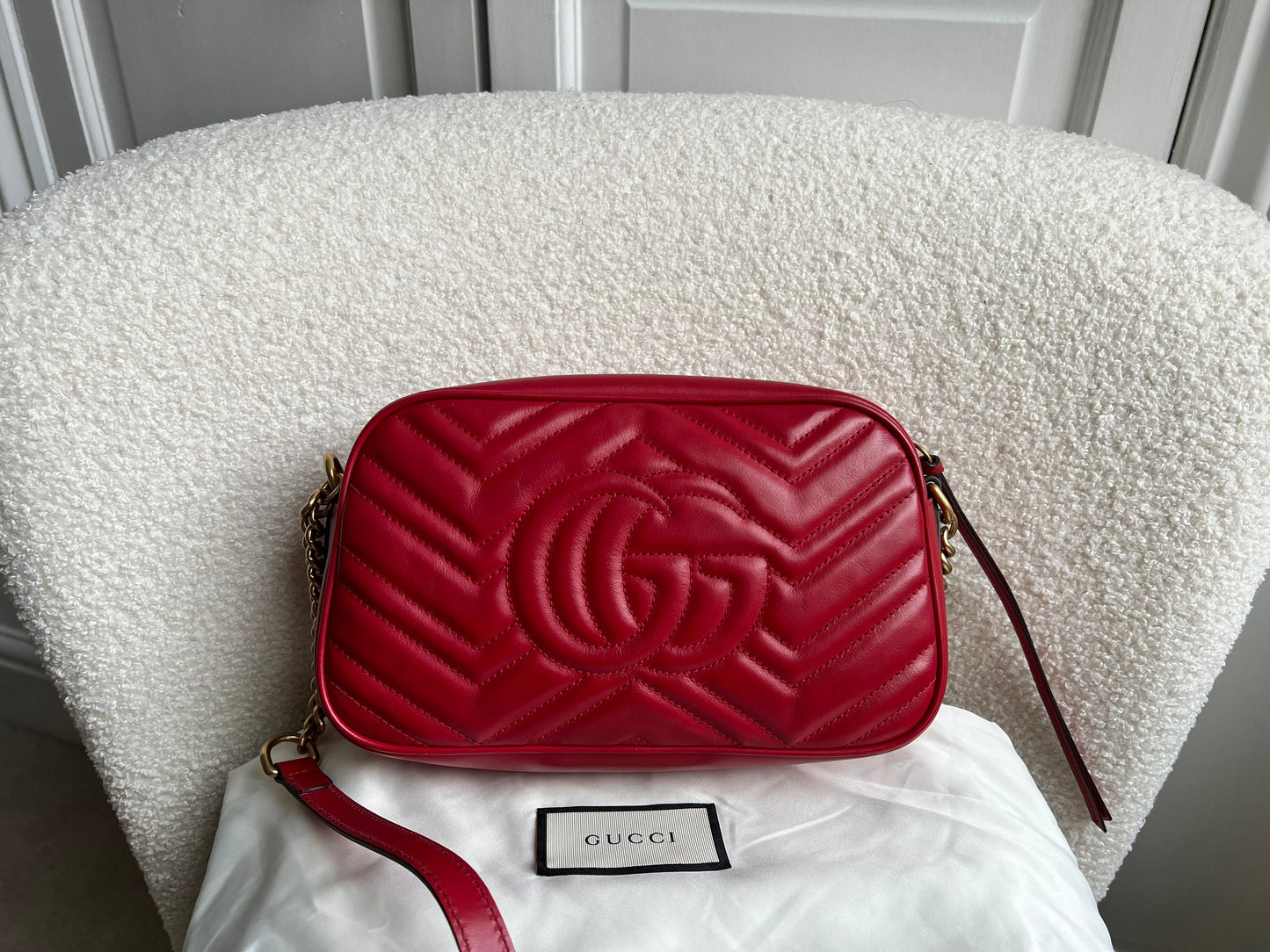 Gucci GG Red Marmont Small Shoulder Bag (RRP £1,440)