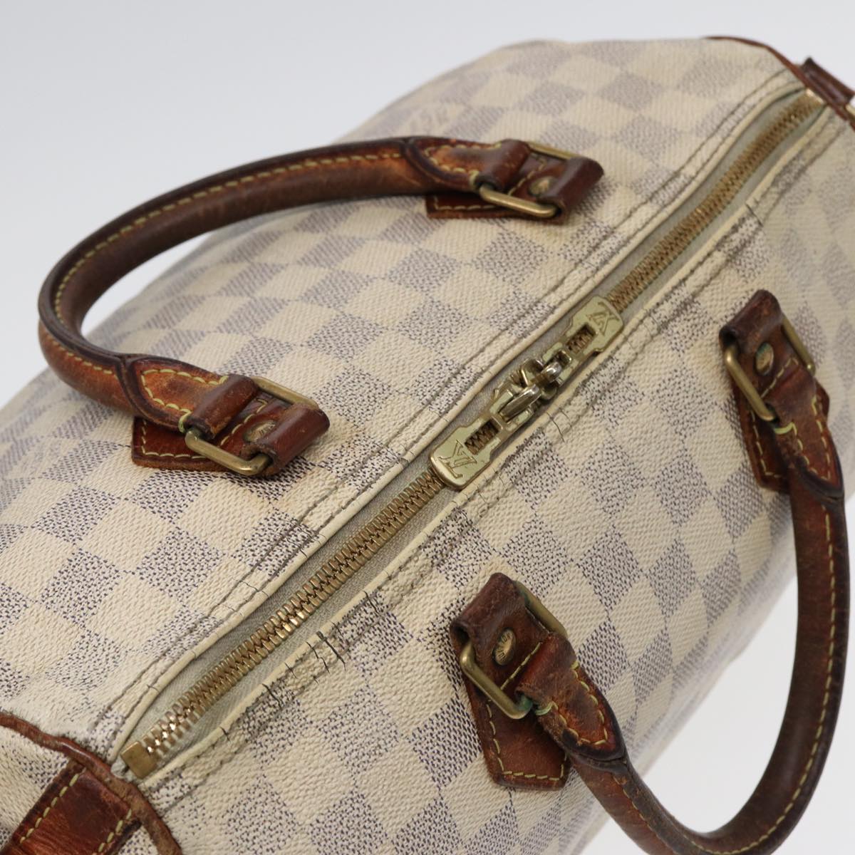 LOUIS VUITTON Damier Azur Speedy Bandouliere 30 Hand Bag 2way N41052 Auth 86628