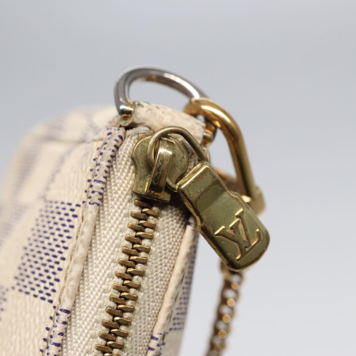 LOUIS VUITTON Damier Azur Mini Pochette Accessoires Pouch N63005 LV Auth 86634