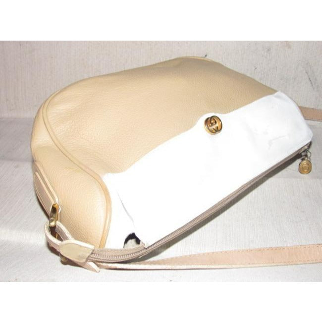 Gucci Vintage White And Camel Leather Cross Body Bag