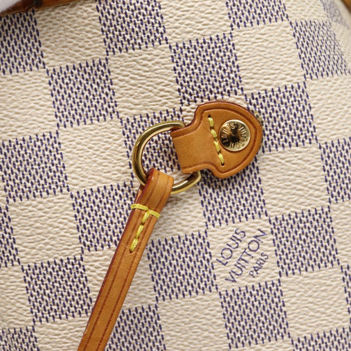 LOUIS VUITTON Damier Azur Neverfull MM Tote Bag N41605 LV Auth 86660