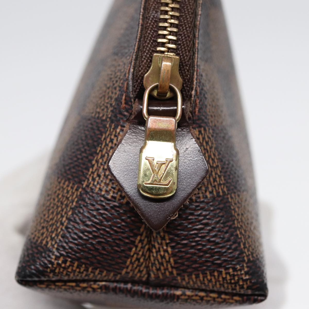 LOUIS VUITTON Damier Ebene Pochette Cosmetic PM Pouch N47516 LV Auth 86814