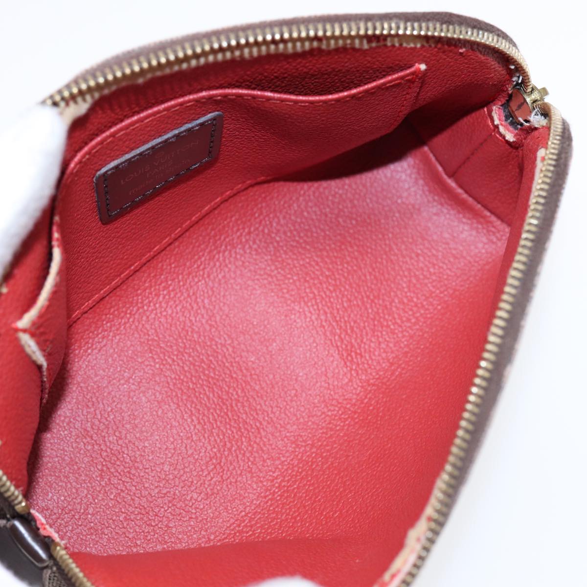 LOUIS VUITTON Damier Ebene Pochette Cosmetic PM Pouch N47516 LV Auth 86814