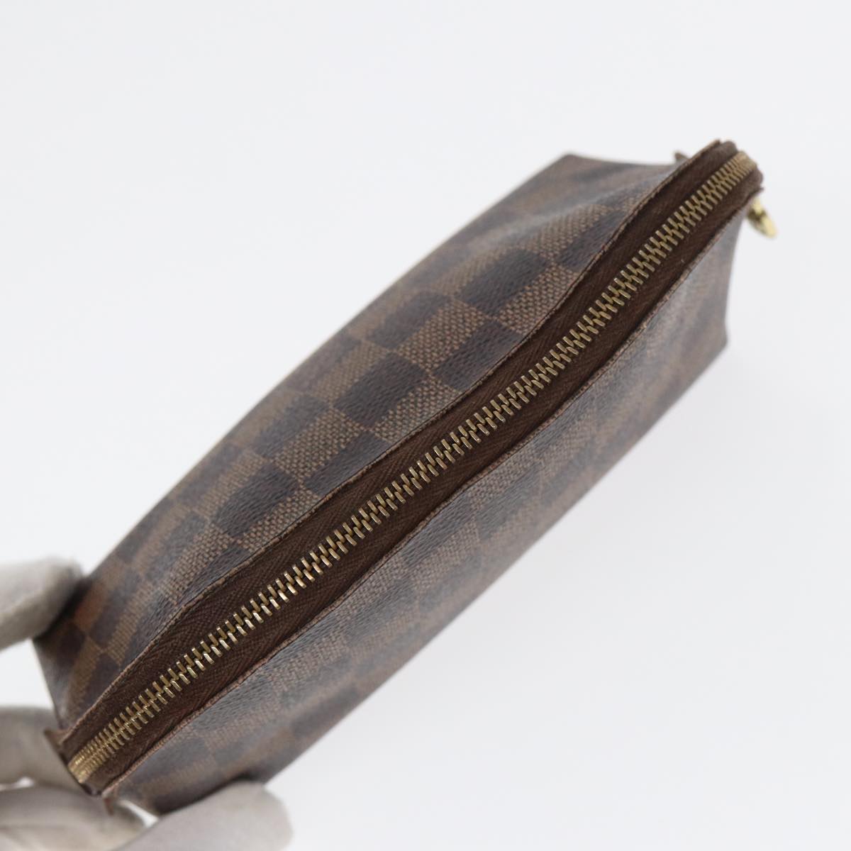 LOUIS VUITTON Damier Ebene Pochette Cosmetic PM Pouch N47516 LV Auth 86814