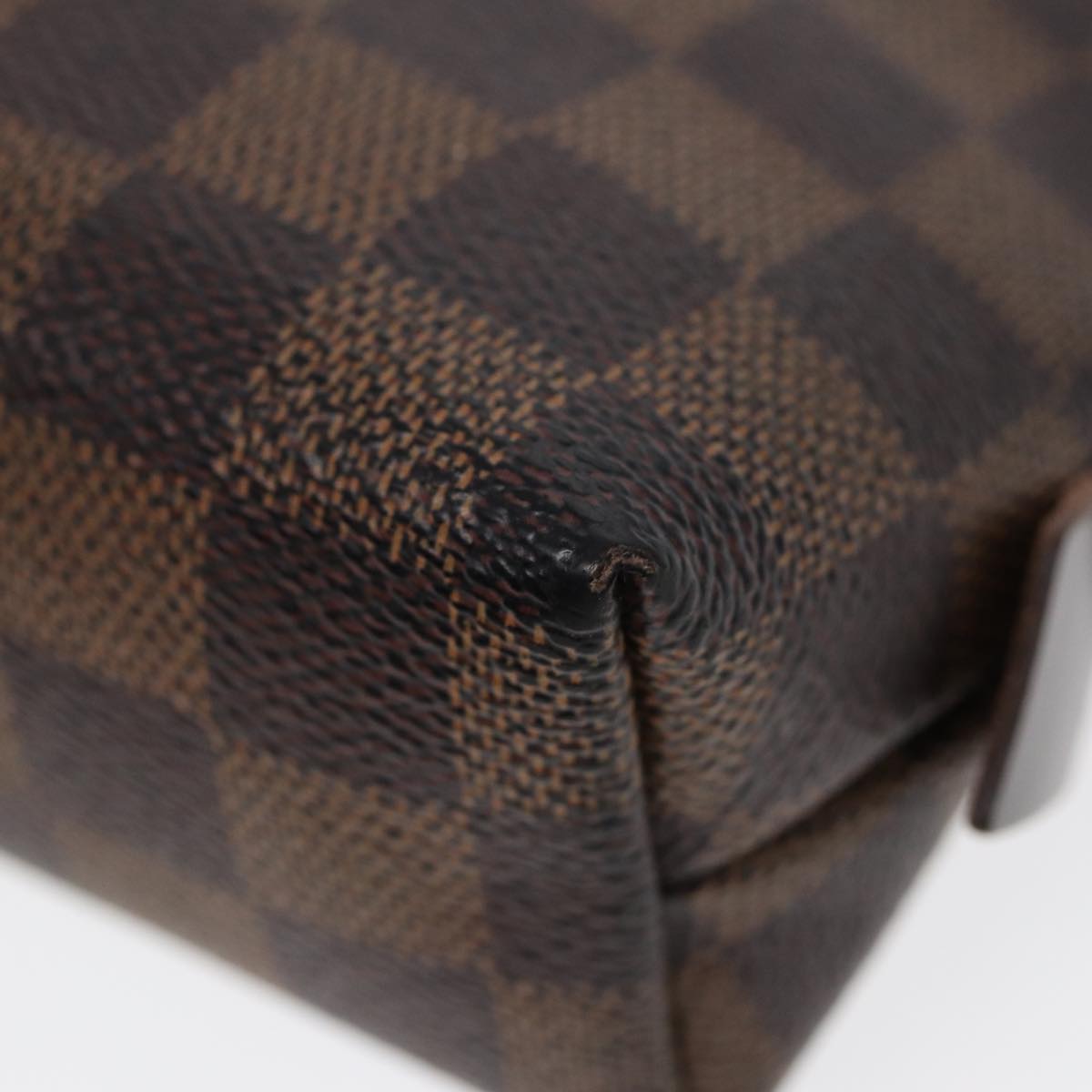 LOUIS VUITTON Damier Ebene Pochette Cosmetic PM Pouch N47516 LV Auth 86814