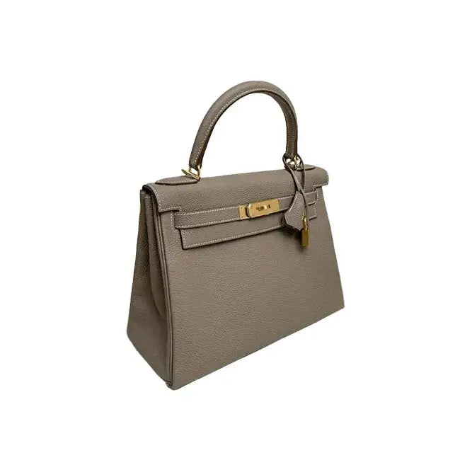HERMES Kelly 25 elephant gray Togo leather Bag Handbag (25,28)