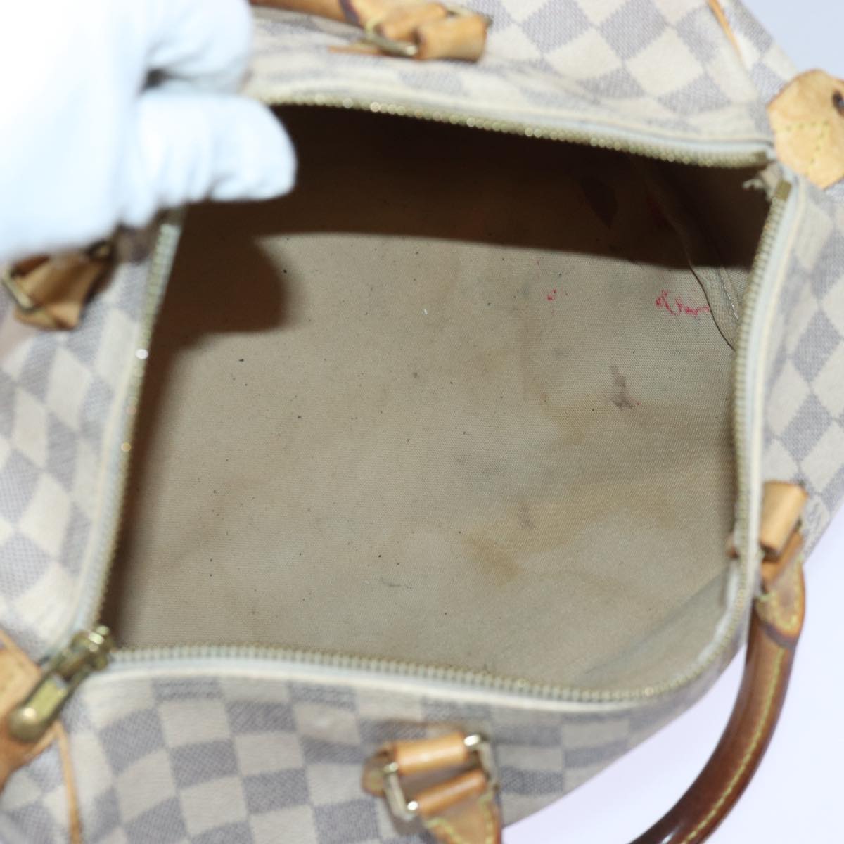 LOUIS VUITTON Damier Azur Speedy 30 Hand Bag N41533 LV Auth 86860