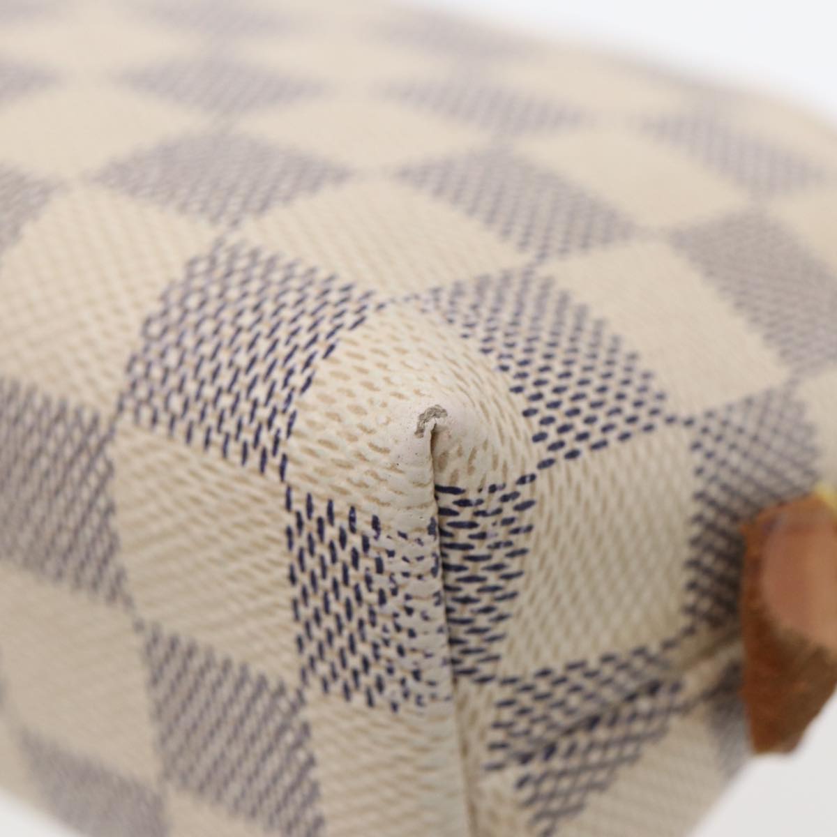 LOUIS VUITTON Damier Azur Pochette Cosmetic PM Pouch N60024 LV Auth 87344