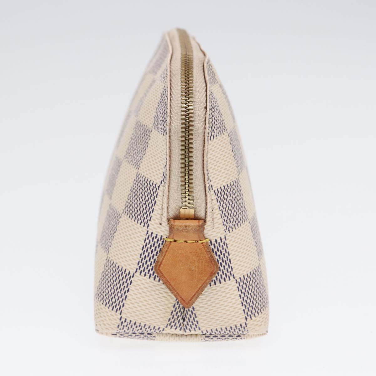 LOUIS VUITTON Damier Azur Pochette Cosmetic PM Pouch N60024 LV Auth 87344