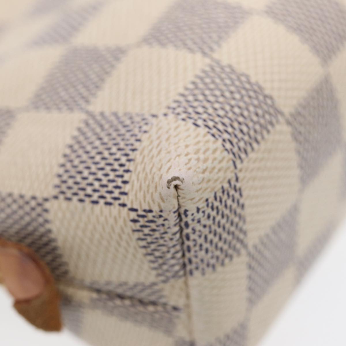 LOUIS VUITTON Damier Azur Pochette Cosmetic PM Pouch N60024 LV Auth 87344