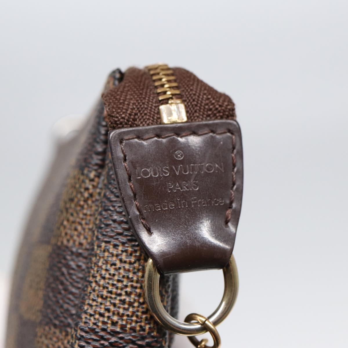LOUIS VUITTON Damier Ebene Mini Pochette Accessoires Pouch N58009 LV Auth 87408