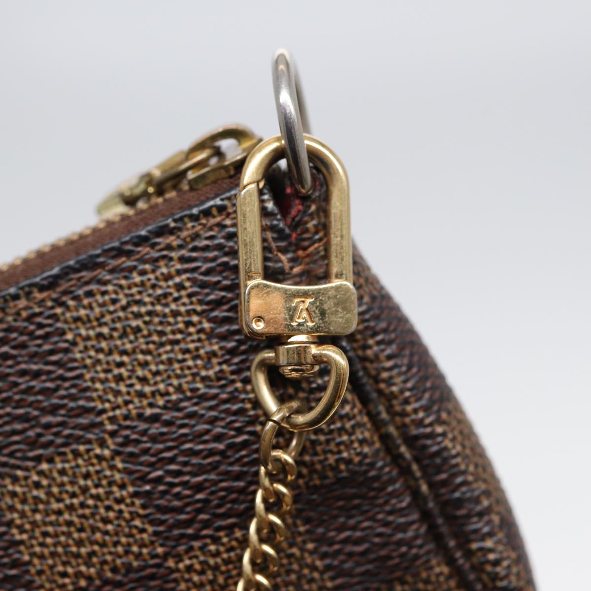 LOUIS VUITTON Damier Ebene Mini Pochette Accessoires Pouch N58009 LV Auth 87408