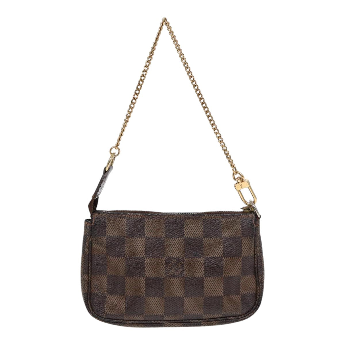 LOUIS VUITTON Damier Ebene Mini Pochette Accessoires Pouch N58009 LV Auth 87408