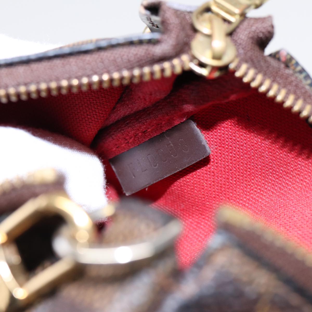 LOUIS VUITTON Damier Ebene Mini Pochette Accessoires Pouch N58009 LV Auth 87408