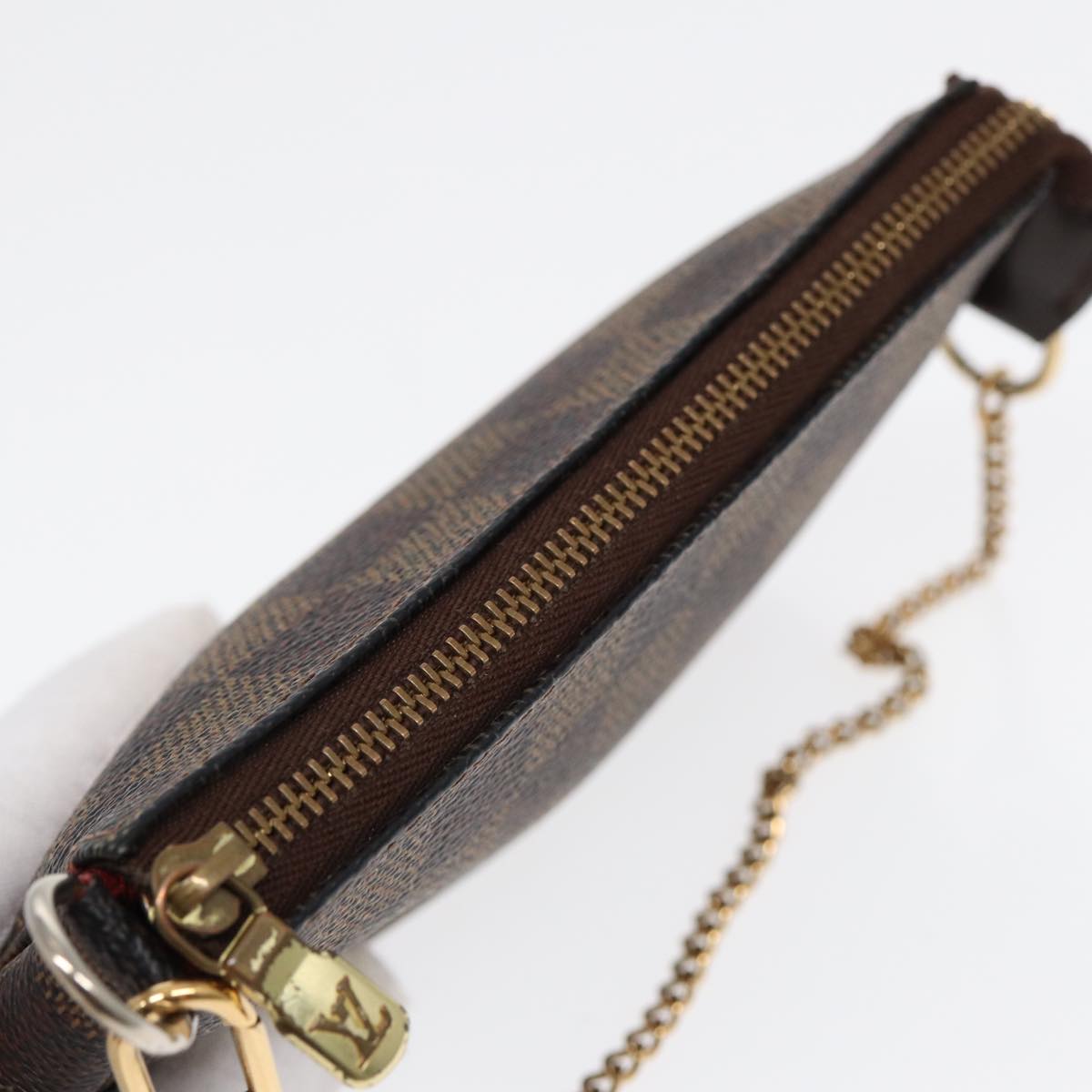 LOUIS VUITTON Damier Ebene Mini Pochette Accessoires Pouch N58009 LV Auth 87408