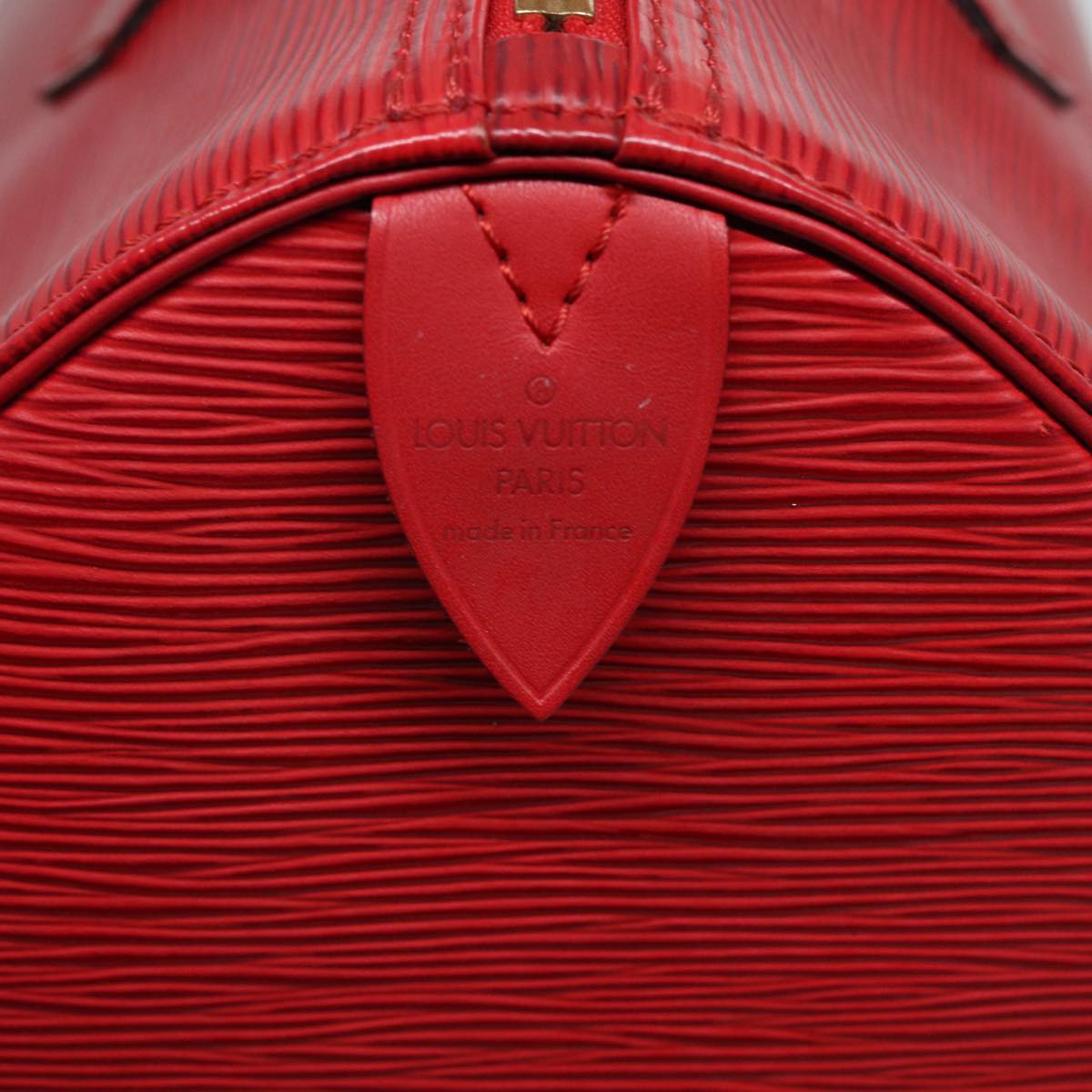 LOUIS VUITTON Epi Speedy 30 Hand Bag Castilian Red M43007 LV Auth 87485