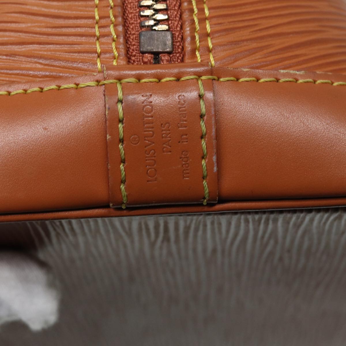 LOUIS VUITTON Epi Alma Hand Bag Brown Zipangu Gold M52148 LV Auth 87498