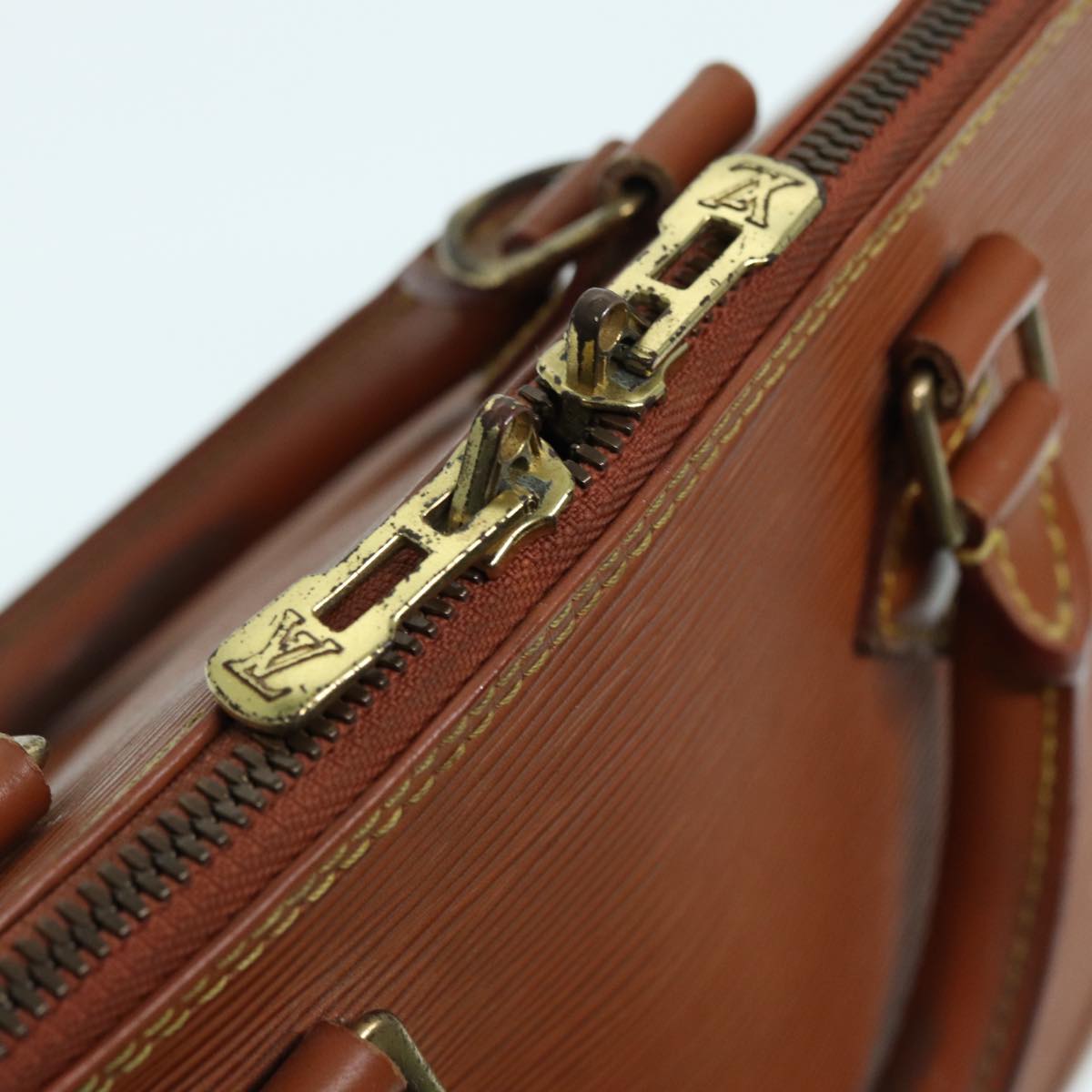 LOUIS VUITTON Epi Alma Hand Bag Brown Zipangu Gold M52148 LV Auth 87498