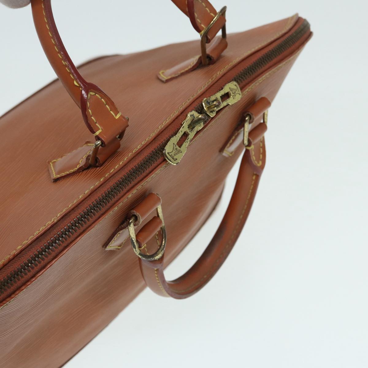 LOUIS VUITTON Epi Alma Hand Bag Brown Zipangu Gold M52148 LV Auth 87498