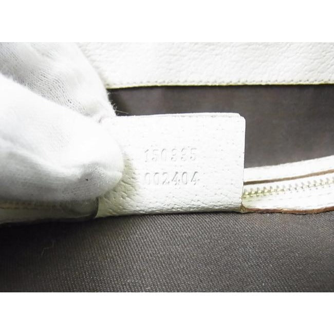 Gucci Vintage Pursesdesigner Purses Brown Large G Print Canvas And White Leather With Red And Green