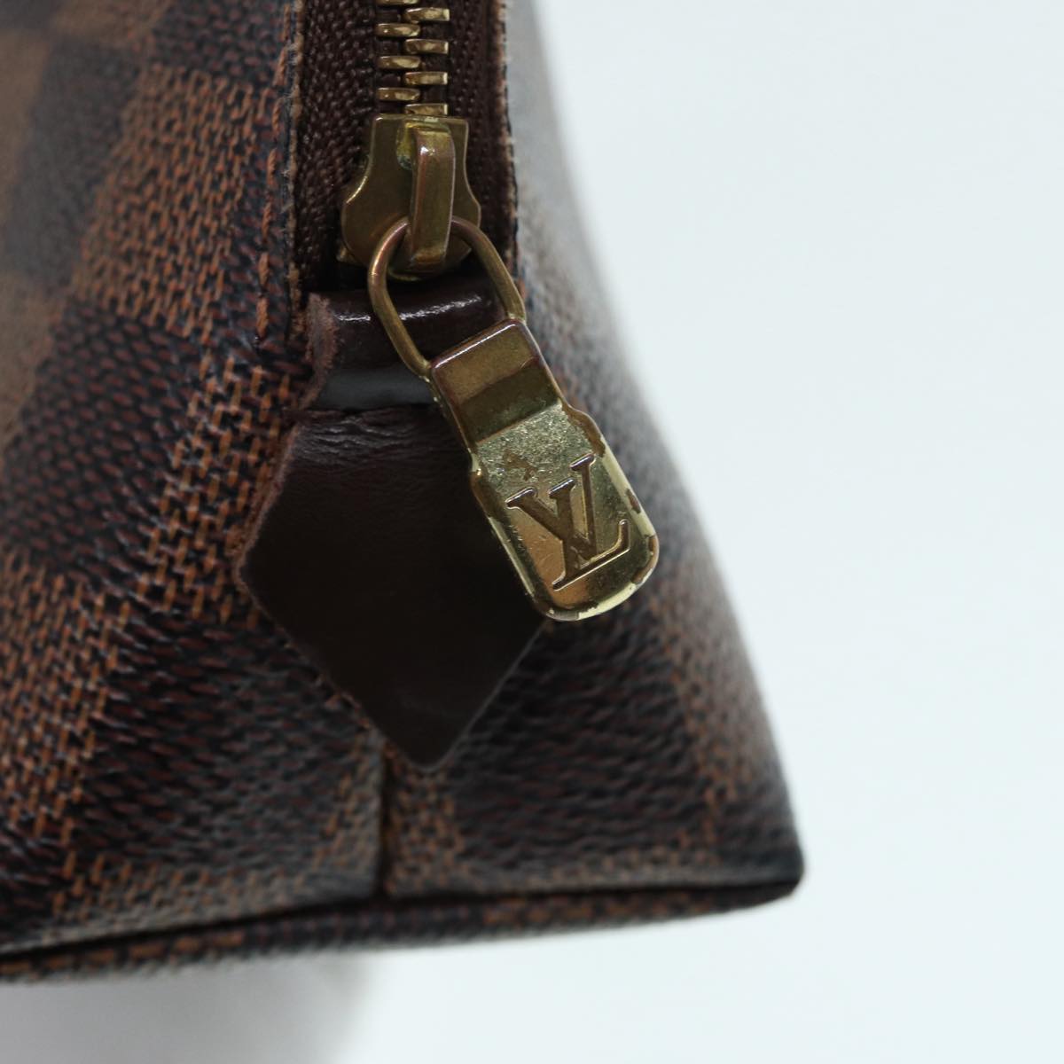 LOUIS VUITTON Damier Ebene Pochette Cosmetic PM Pouch N47516 LV Auth 87683
