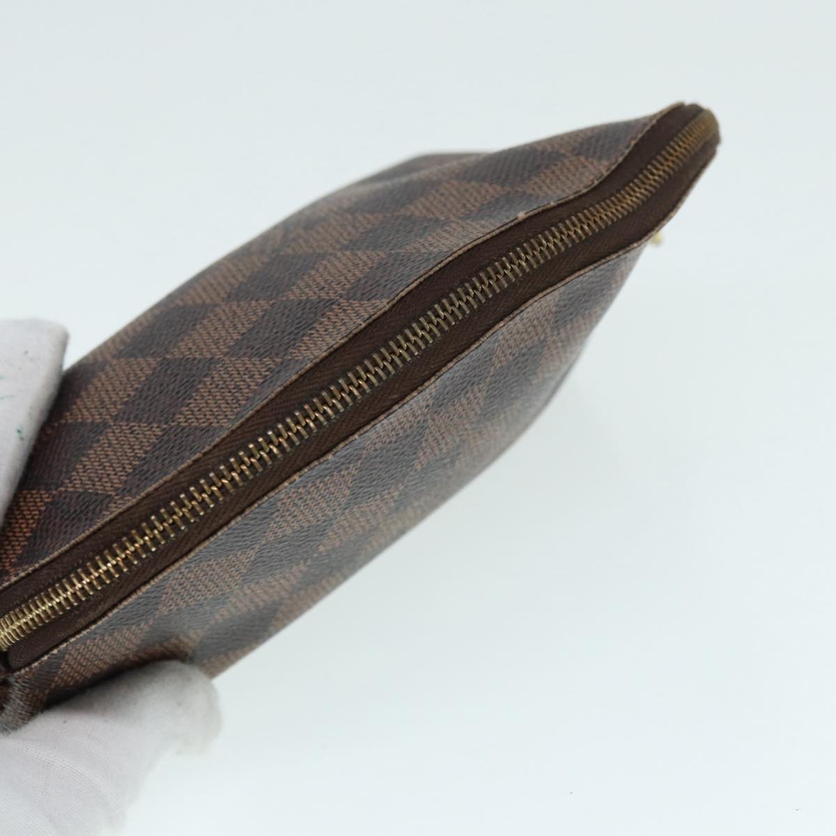 LOUIS VUITTON Damier Ebene Pochette Cosmetic PM Pouch N47516 LV Auth 87683