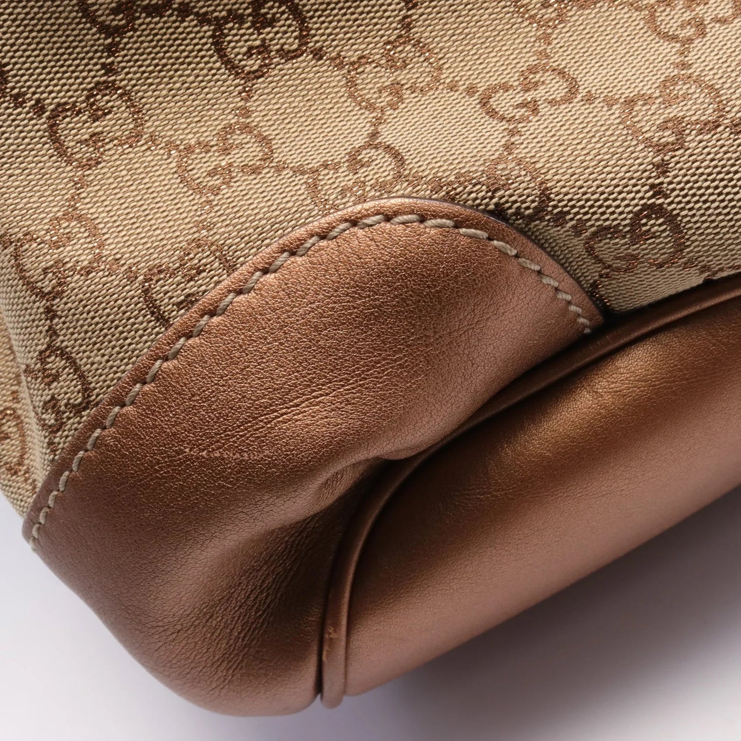 Gucci Sukey GG Canvas Handbag Canvas Leather Beige Brown