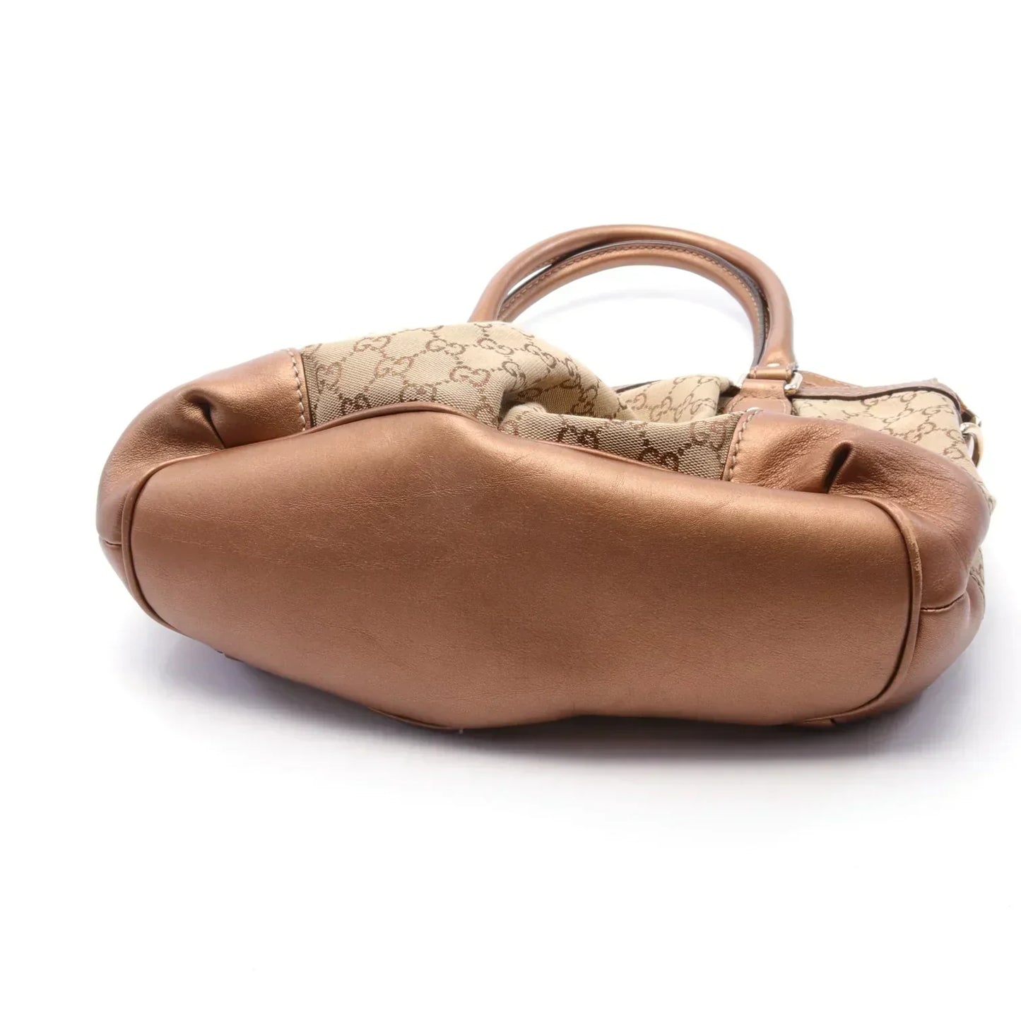 Gucci Sukey GG Canvas Handbag Canvas Leather Beige Brown