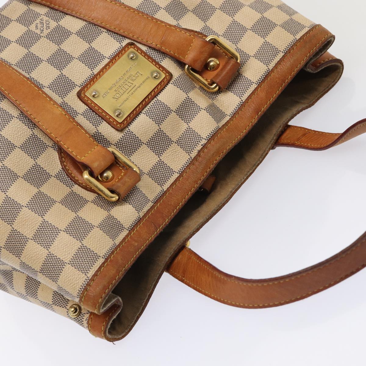 LOUIS VUITTON Damier Azur Hampstead PM Tote Bag N51207 LV Auth 87897