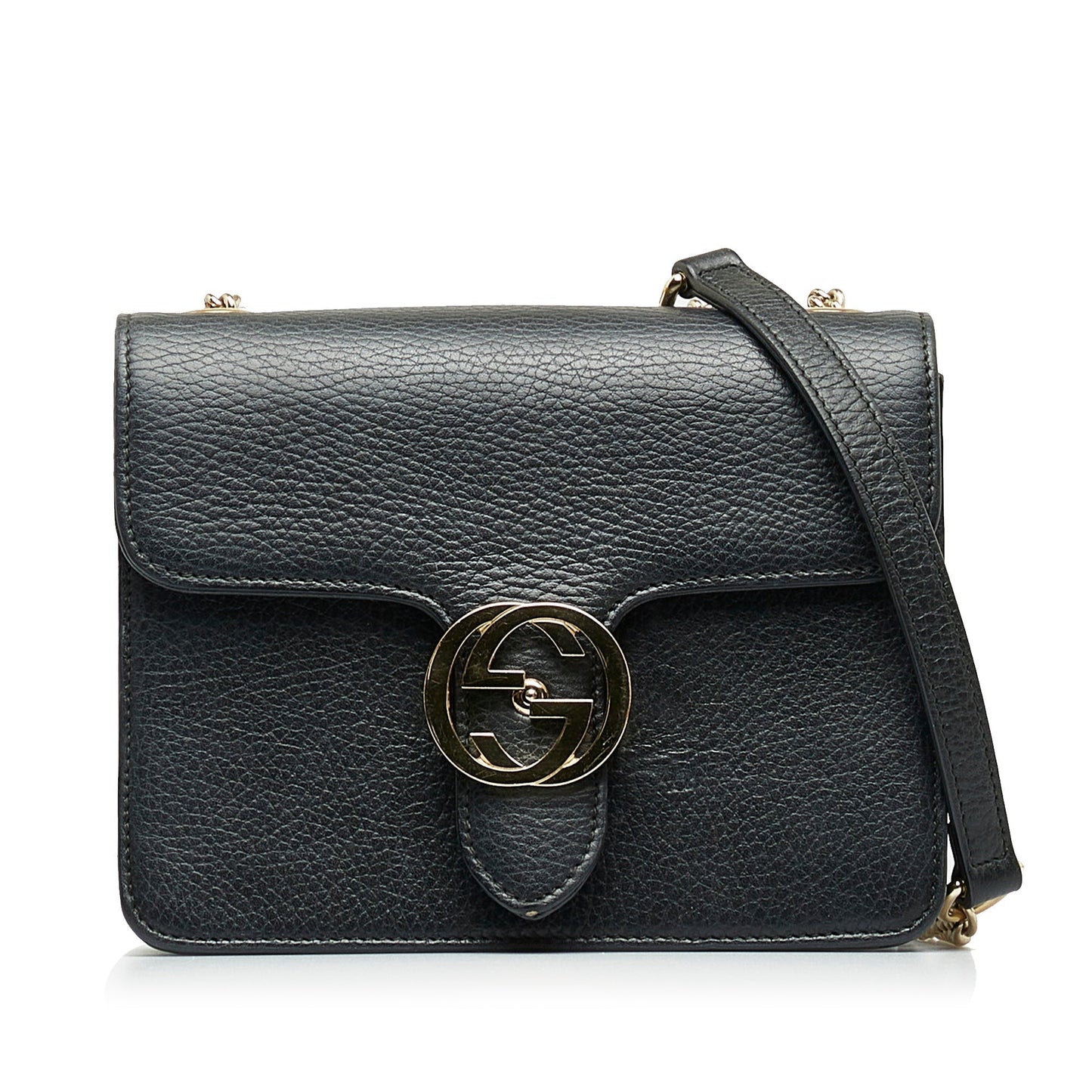 Gucci Interlocking G Black Dollar Calfskin
