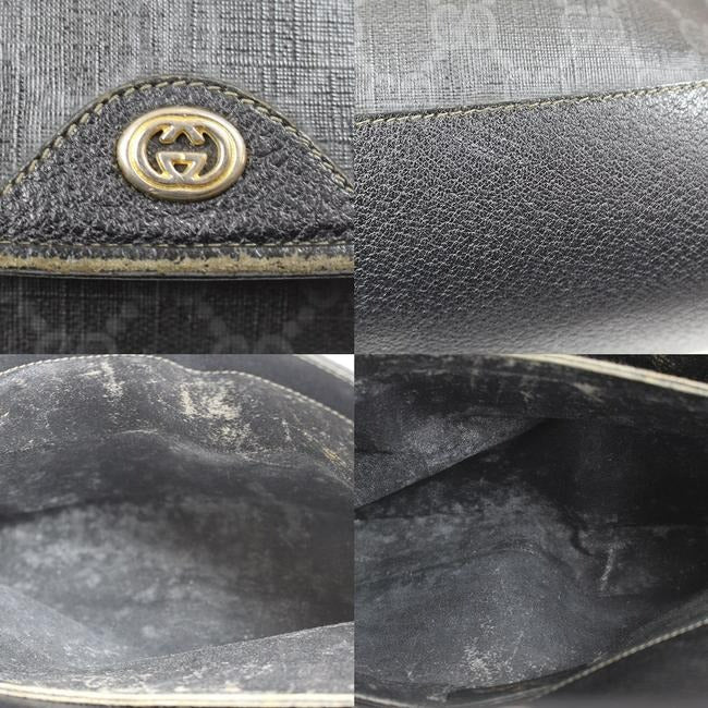Gucci Vintage Pursesdesigner Purses Black Large G Logo Print Coated Canvas And Black Leather Hobo Ba