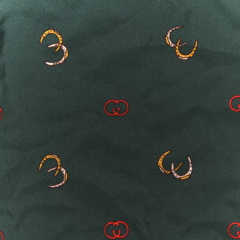 Gucci GG Horseshoe Print Pocket Square in Green
