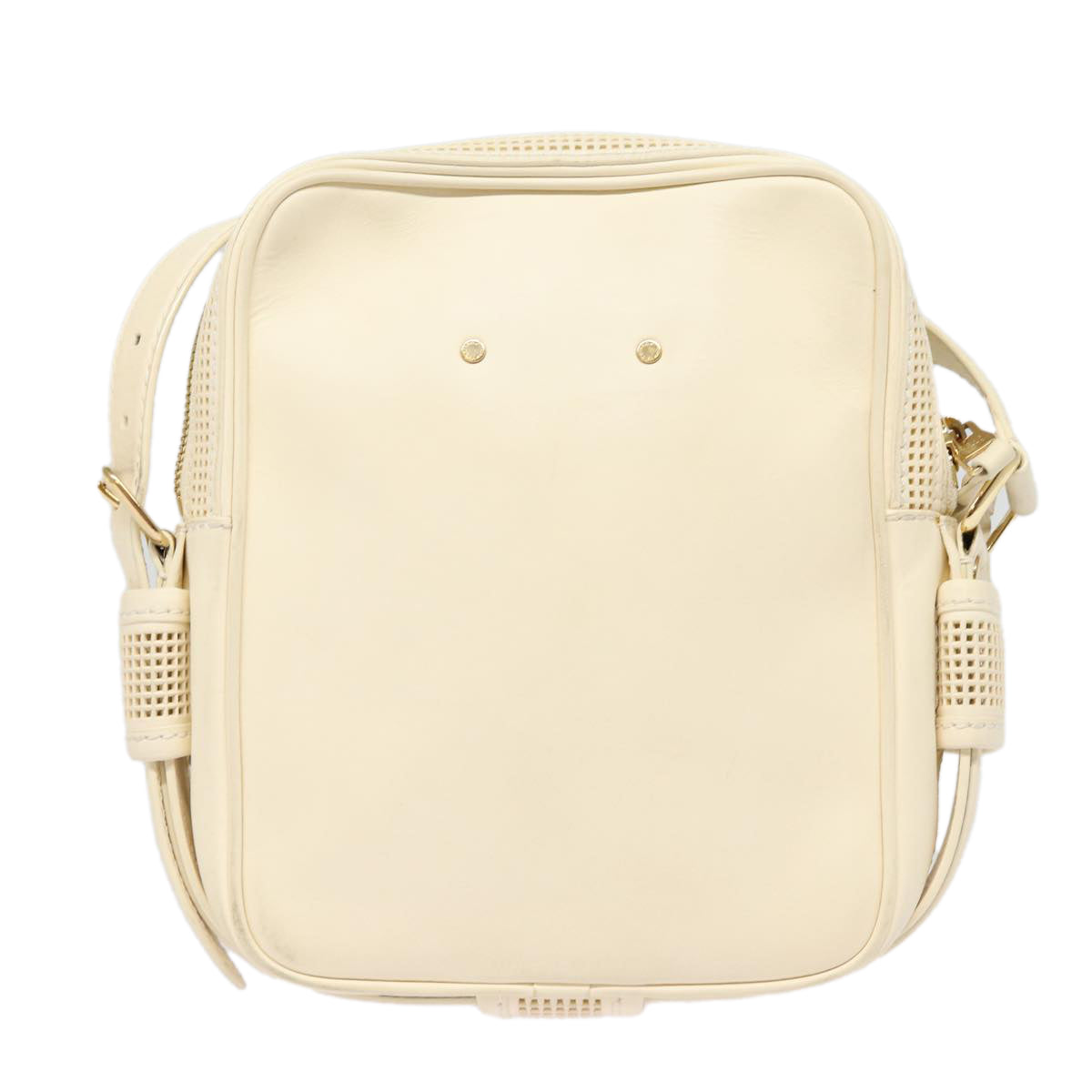 LOUIS VUITTON Cuir Bequia Trotteur MM Bag Leather White M95359 LV Auth 88027