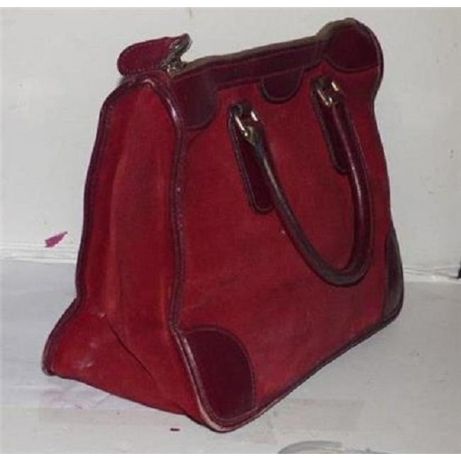 Gucci Vintage Burgundy Leather Suede Satchel