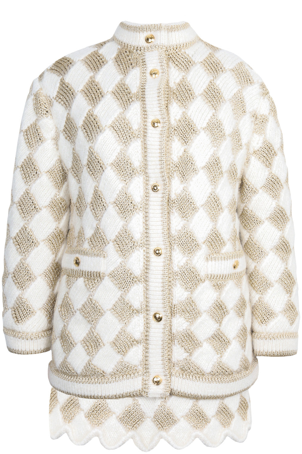 GUCCI Two Piece Wool White & Gold
