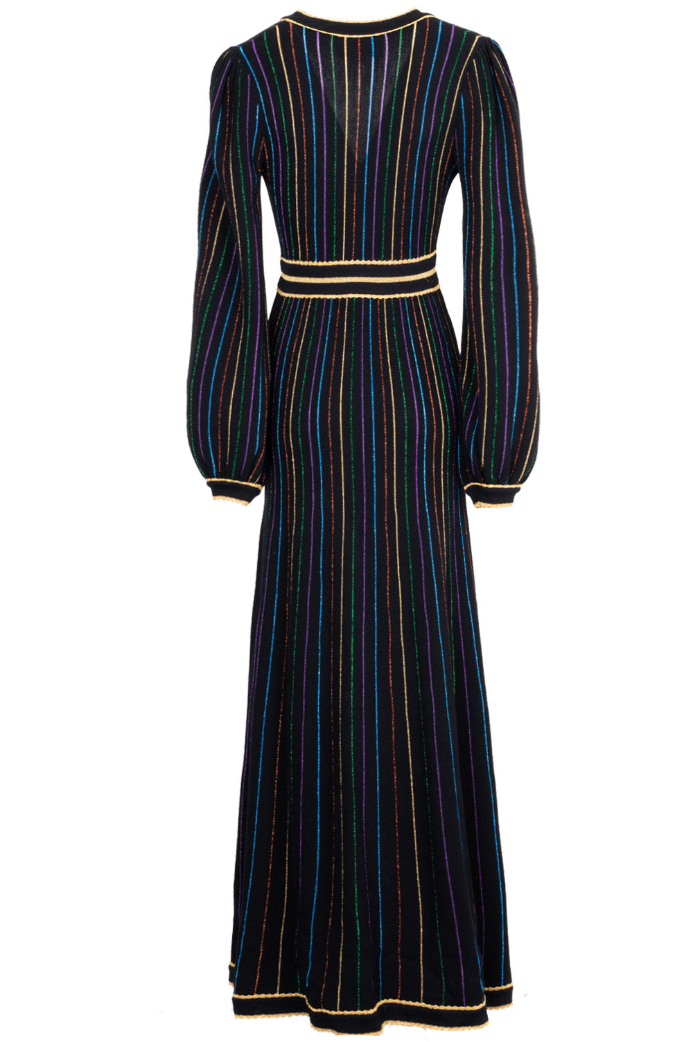 GUCCI 2020 Striped Horsebit Knit Maxi Dress Black
