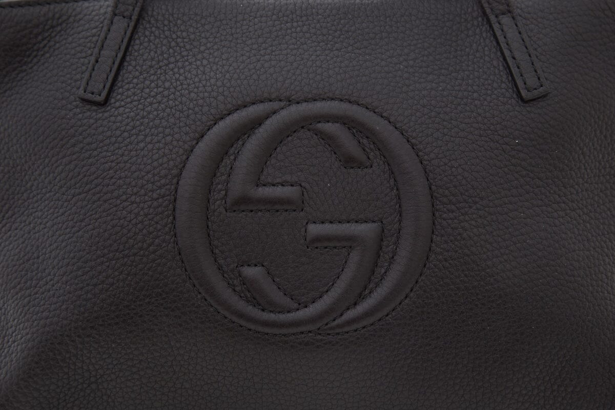 Gucci Black Small Pebbled Leather Soho Handbag