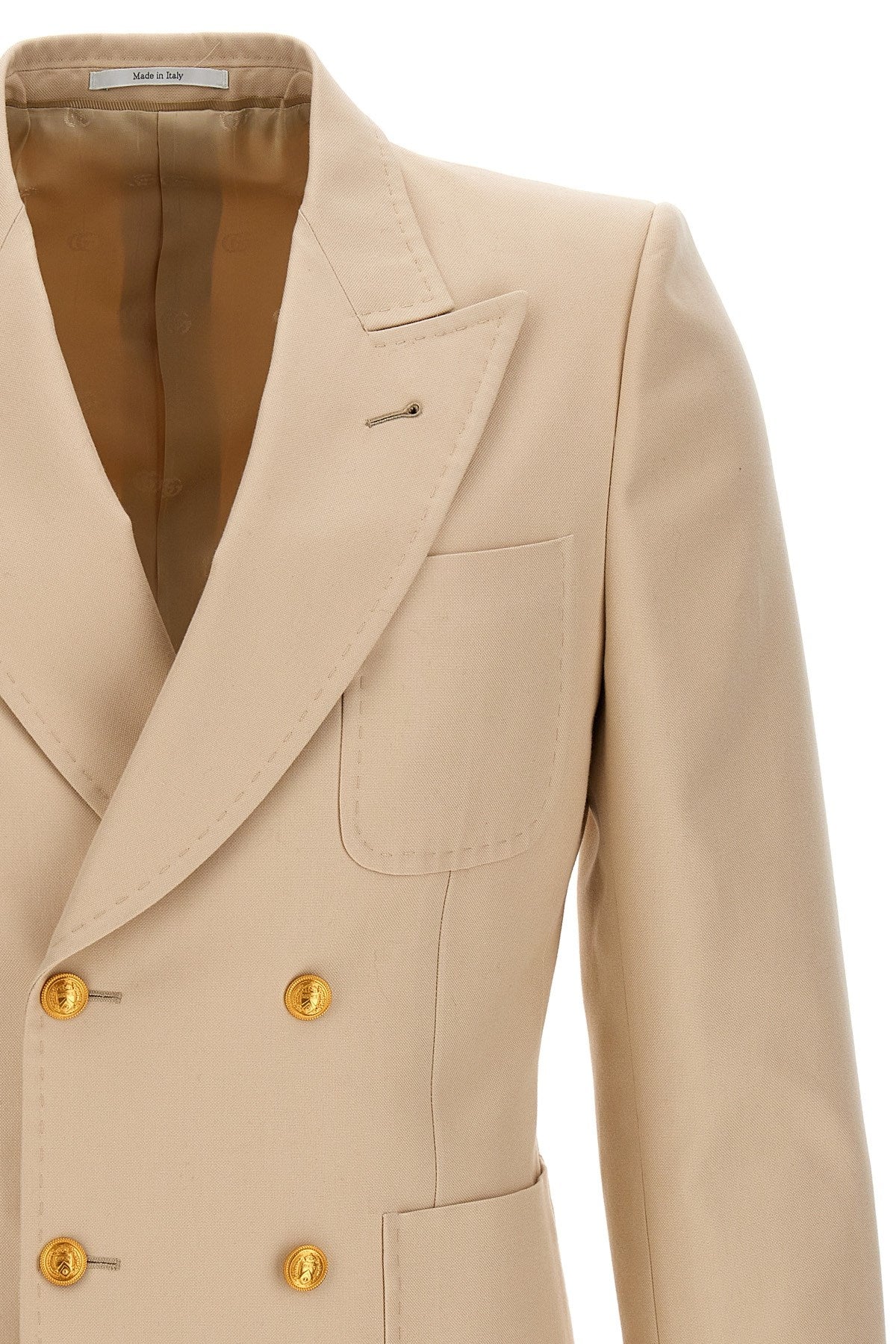 Gucci Men Cotton Double Breast Blazer Jacket