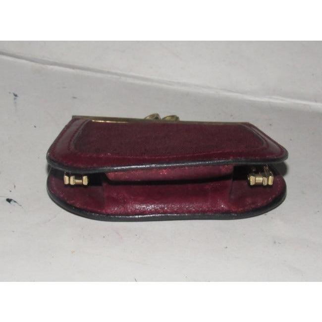 Gucci Burgundy Small G Logo Print Vintage Wallet