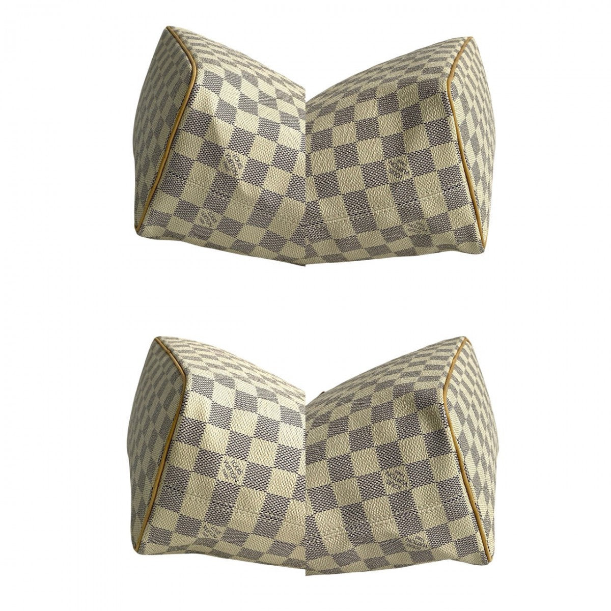 LOUIS VUITTON Handbag leather white Damier Azul Saleya PM