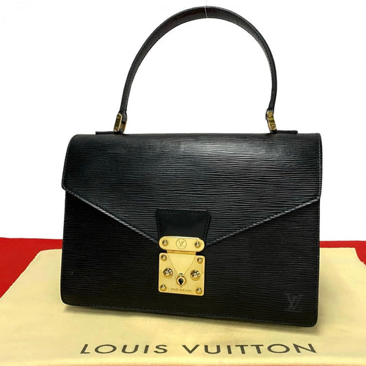 LOUIS VUITTON Handbag leather black Epi Concorde Women Used