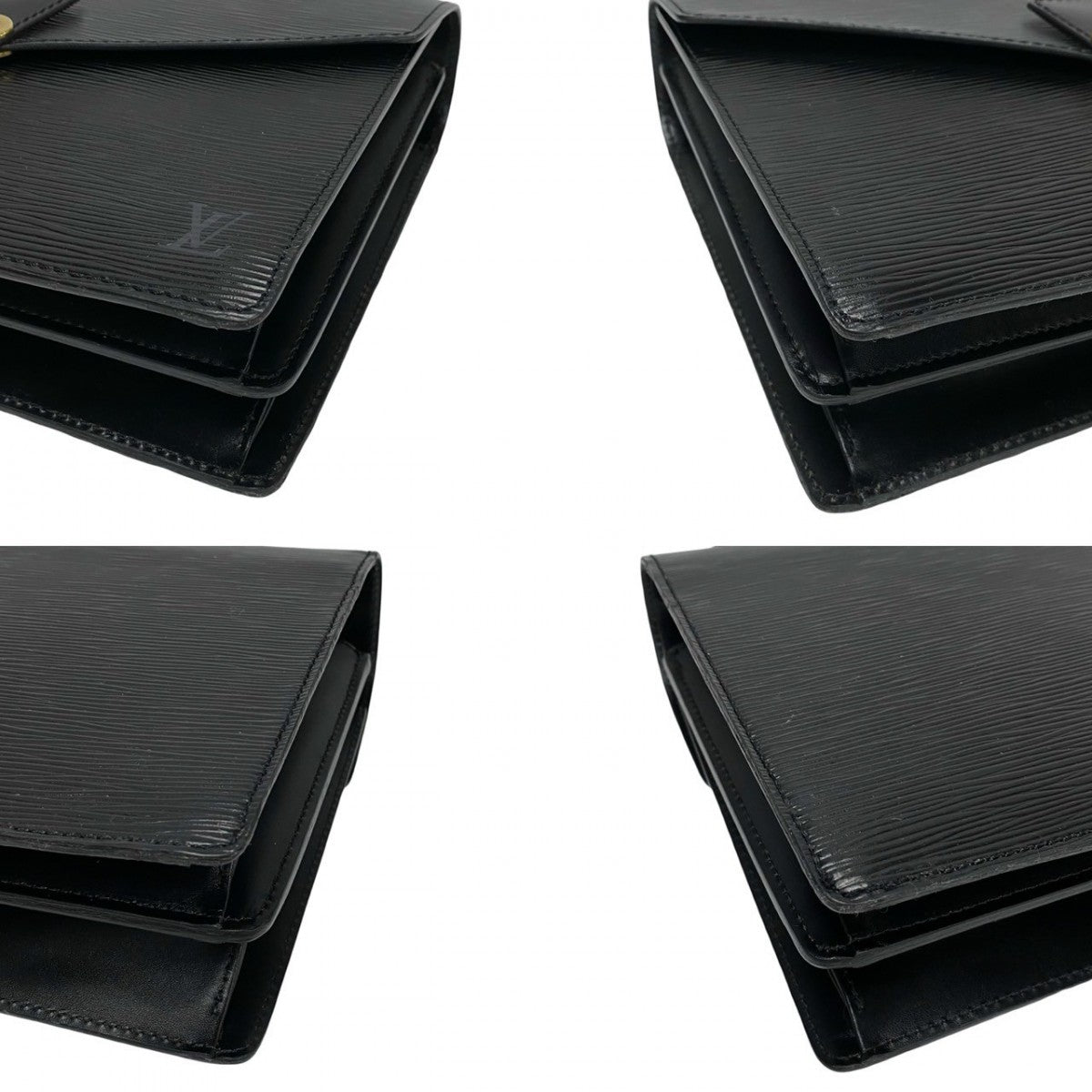 LOUIS VUITTON Handbag leather black Epi Concorde Women Used