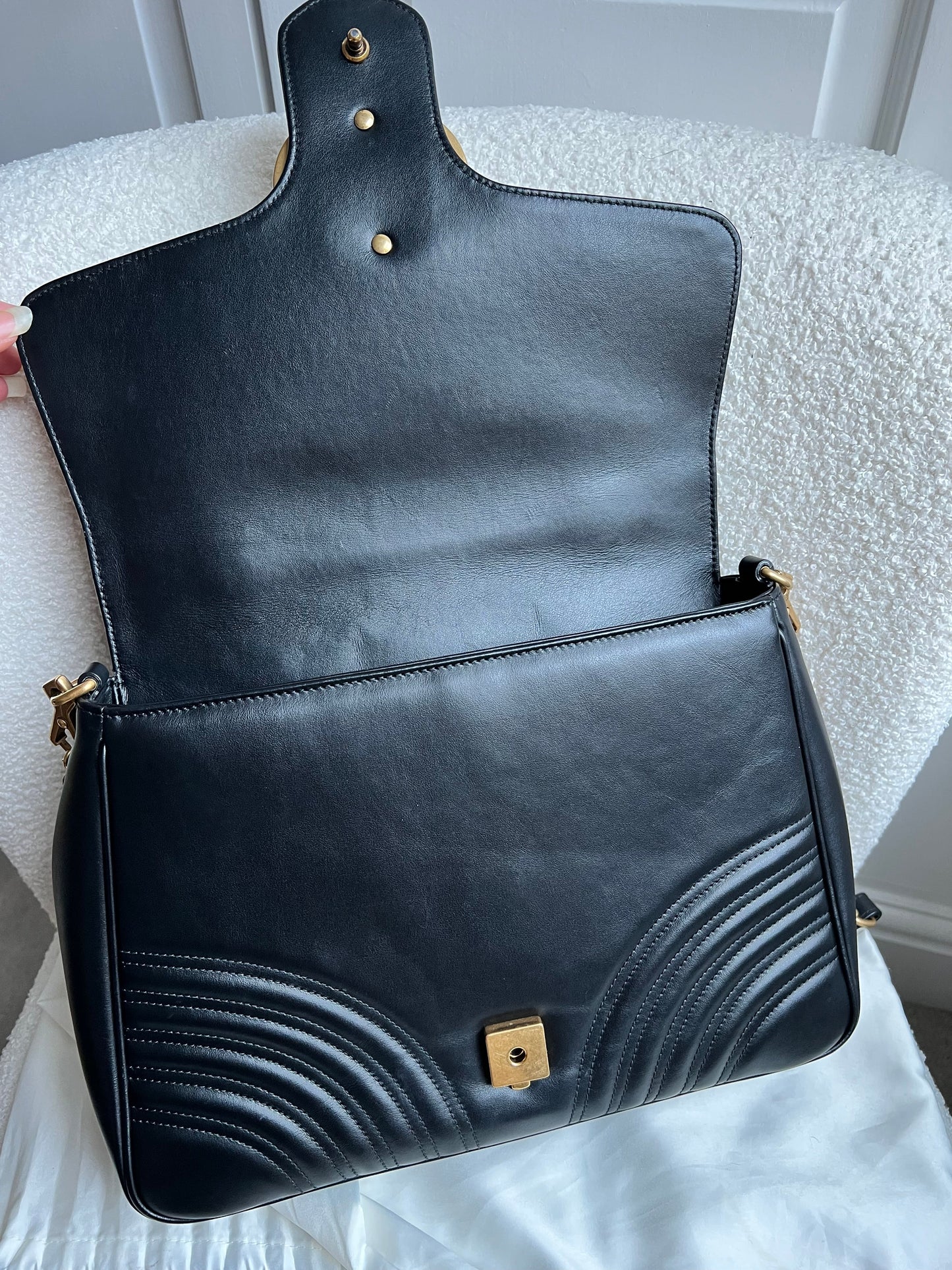 Gucci GG Black Marmont Medium Top Handle Bag (RRP £2290)