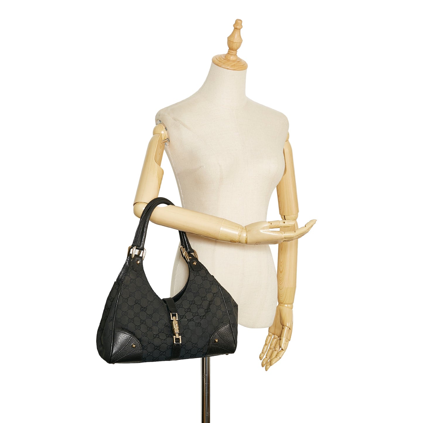 Gucci GG Canvas Nailhead Jackie O Handbag