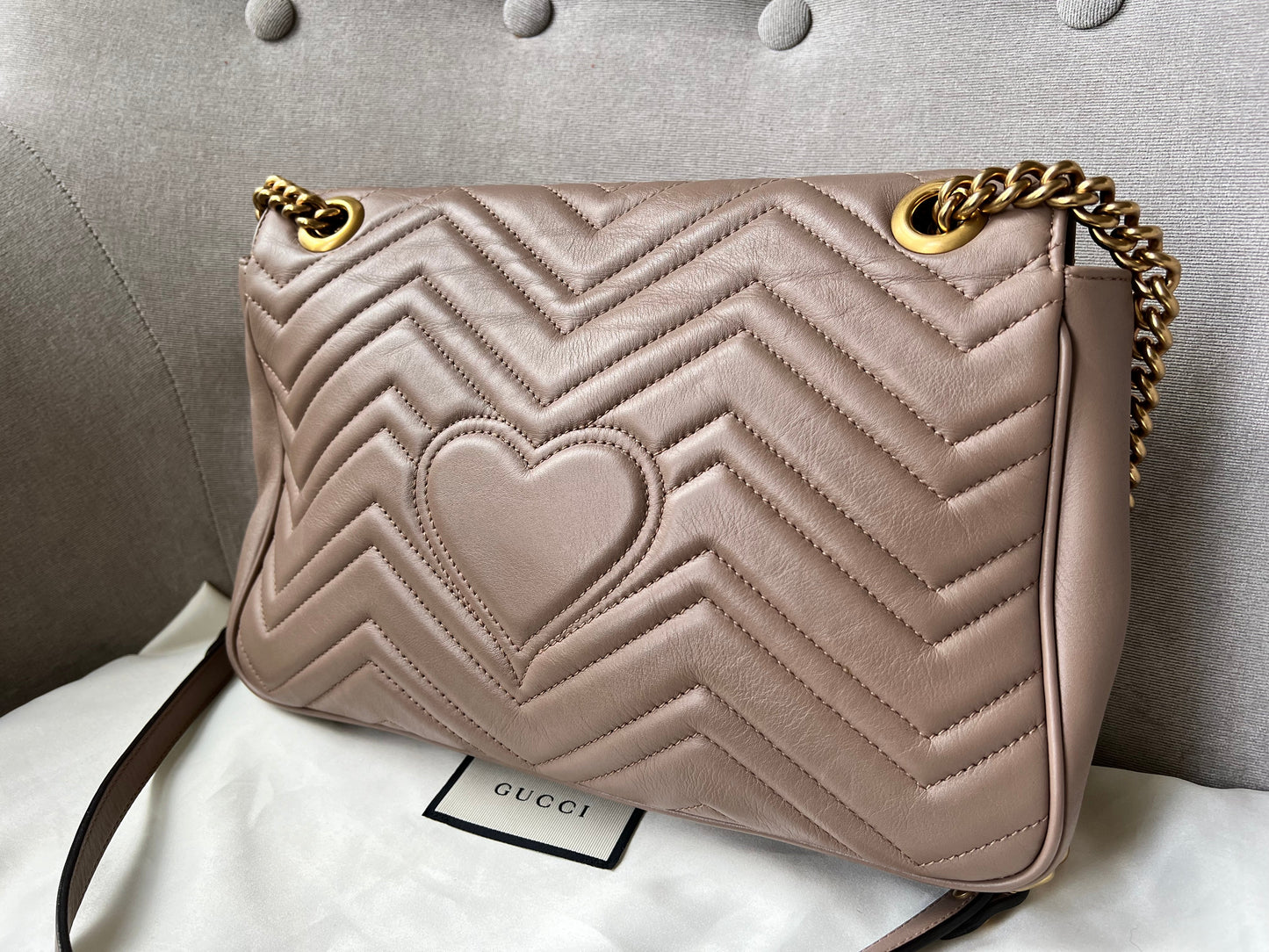 Gucci GG Dusty Pink Marmont Medium Shoulder Bag (RRP £2,340)