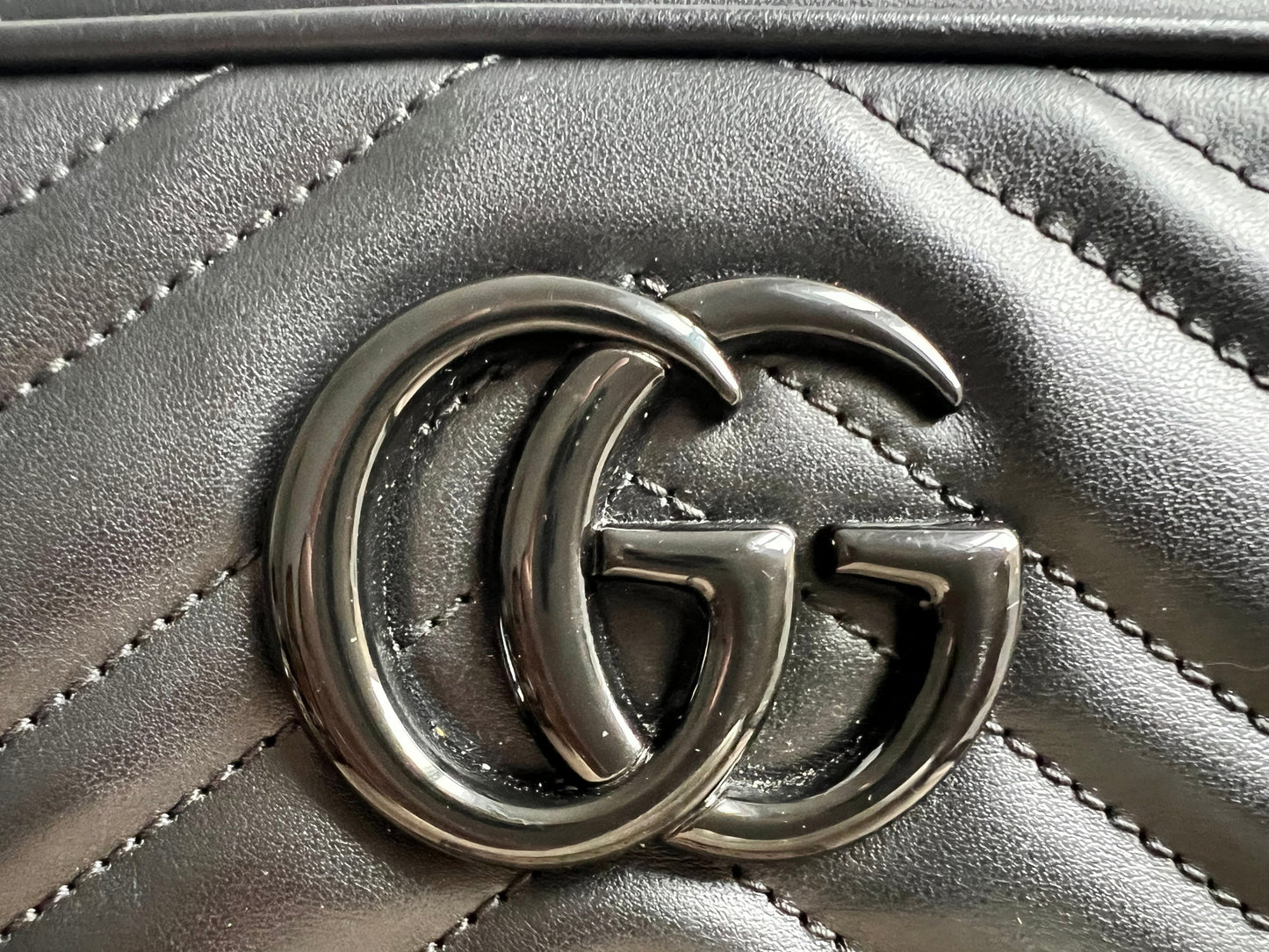 Gucci GG Black on Black Marmont Small Shoulder Bag (RRP £1340)
