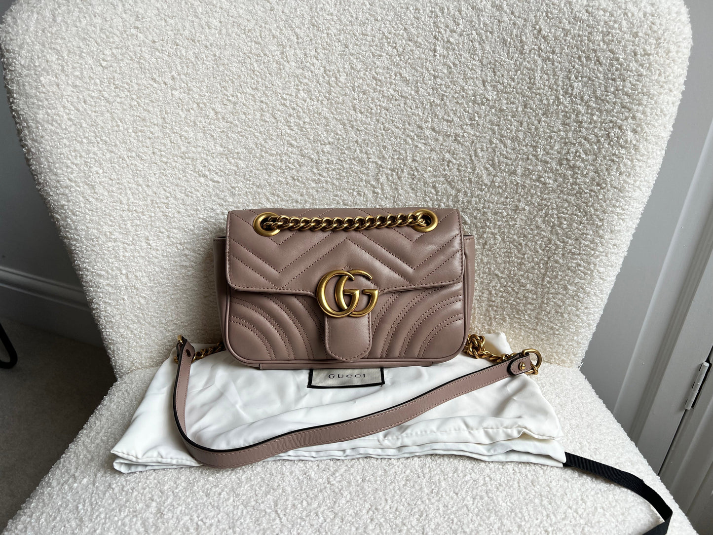 Gucci GG Dusty Pink Marmont Mini Shoulder Bag (RRP £1,890)