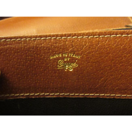 Gucci Vintage Pursesdesigner Purses Black Large G Logo Print And Brown Leather Canvas Messenger Bag