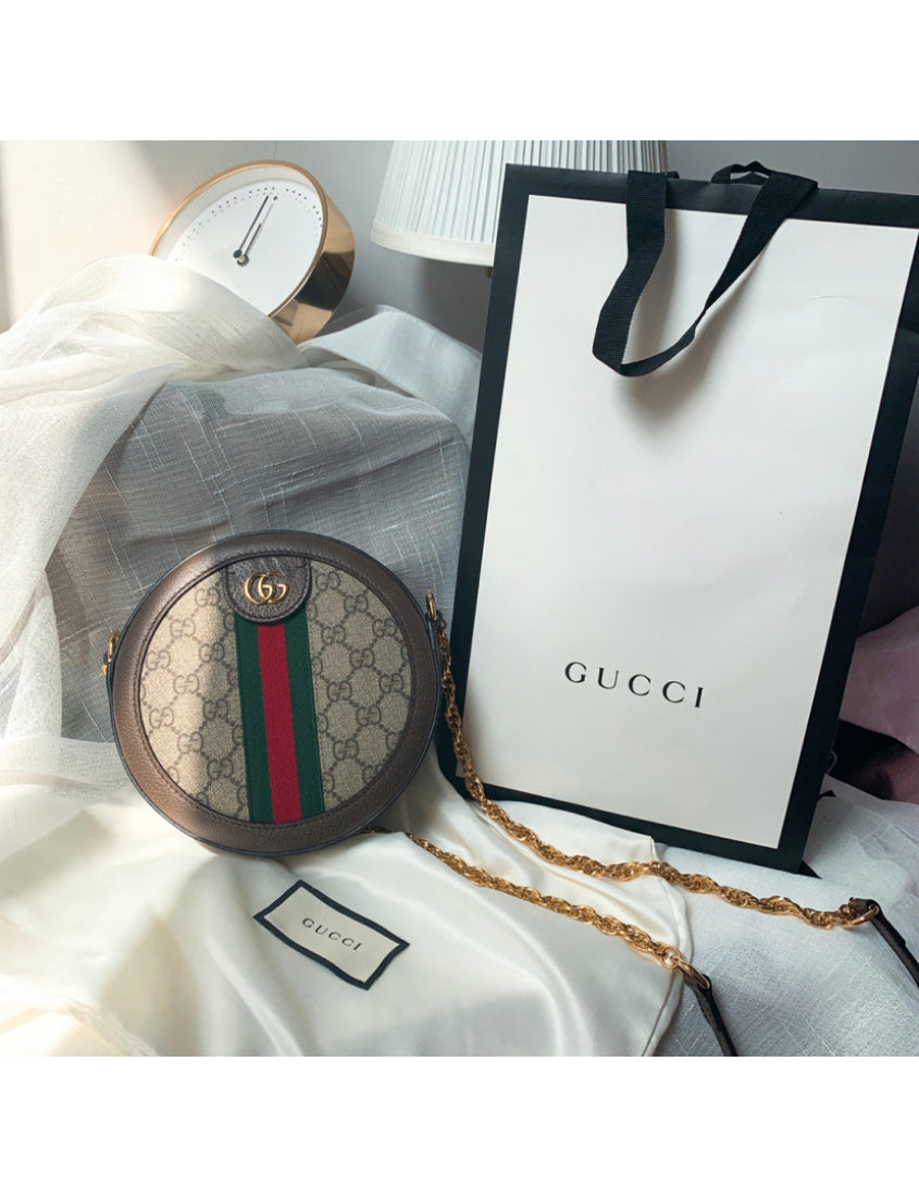 Gucci Ophidia Series GG Round Mini Shoulder Bag